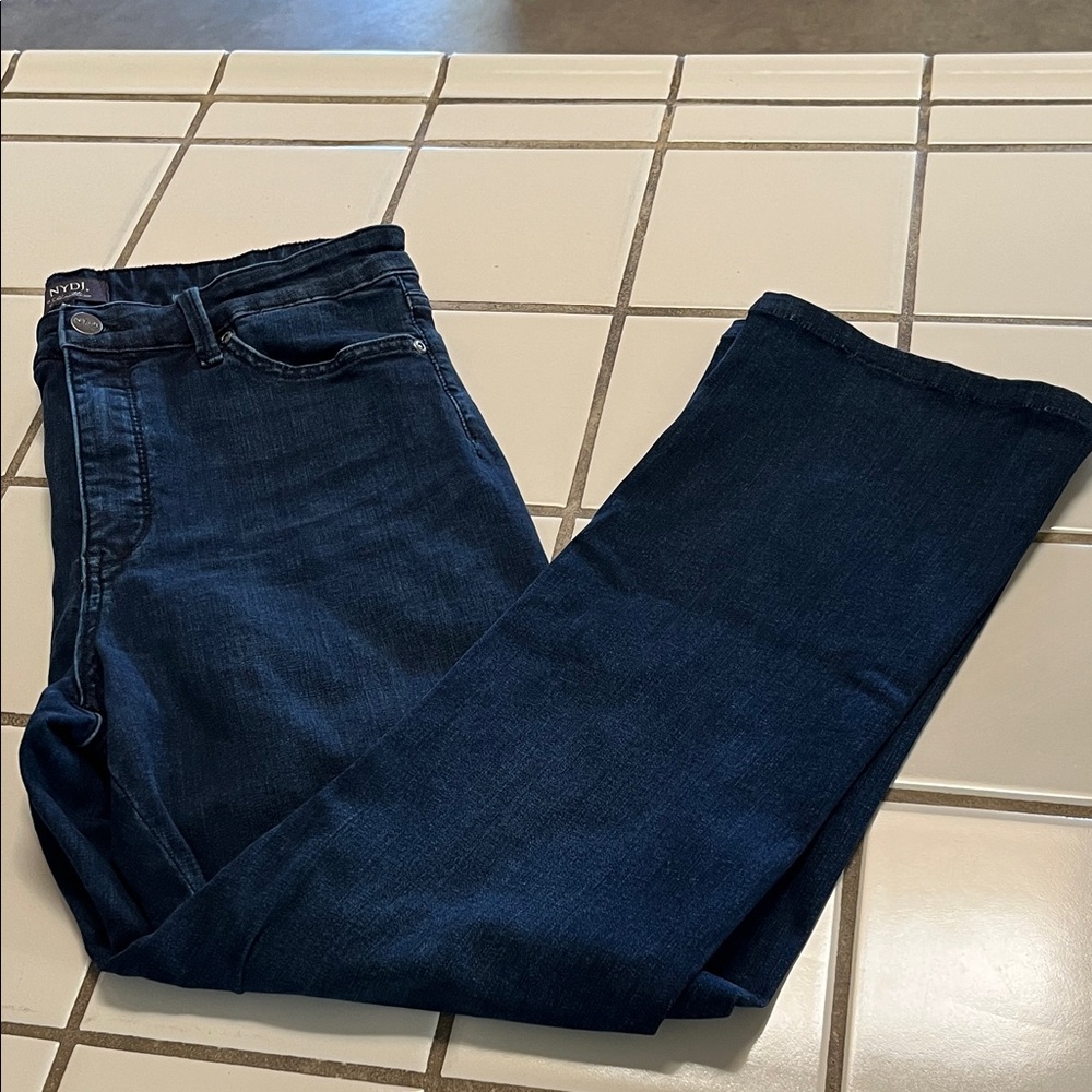NYDJ Le Silhouette Lift Tuck Slim Bootcut Dark Wash Jeans Size 12P